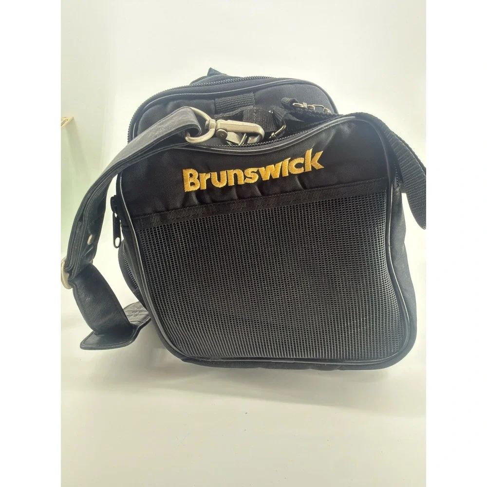 Brunswick‎ Professional Bowling Bag Black Nylon Gold Logo Kenneth Cole Strap